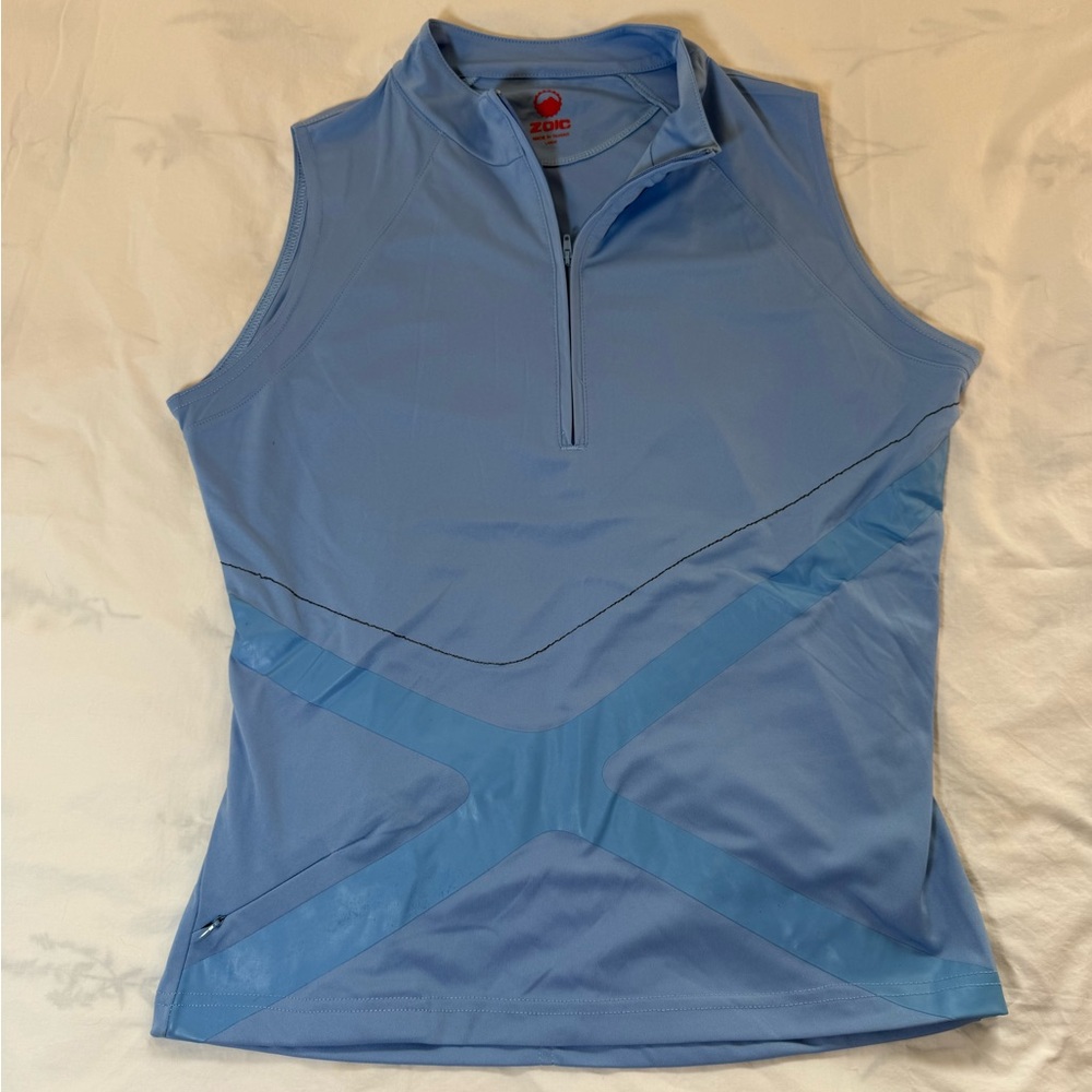 Zoic Women's Light Blue Sleeveless Zip Bike Jersey